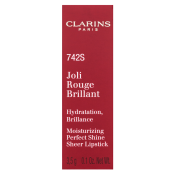 Clarins Joli Rouge Brillant Lipstick vyživující rtěnka s perleťovým leskem 742S Joli Rouge 3,5 g
