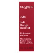 Clarins Joli Rouge Brillant Lipstick vyživující rtěnka s perleťovým leskem 754S Deep Red 3,5 g