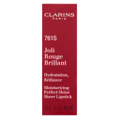 Clarins Joli Rouge Brillant Lipstick vyživující rtěnka s perleťovým leskem 761S Spicy Chilly 3,5 g