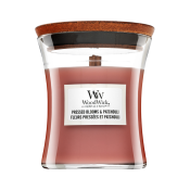 Woodwick Pressed Blooms & Patchouli lumânare parfumată 85 g