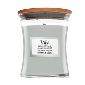 Woodwick Lavender & Cedar scented candle 85 g