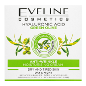 Eveline Hyaluronic Acid Green Olive Anti-Wrinkle Moisturising Cream vyživujúci krém proti vráskam 50 ml
