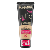 Eveline Selfie Time 2in1 Foundation & Concealer machiaj persistent 2în1 02 Ivory 30 ml