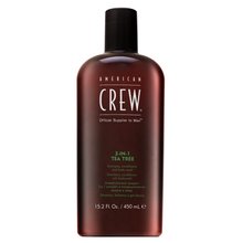 American Crew 3-in-1 Tea Tree șampon, balsam și un gel de duș pentru folosirea zilnică 450 ml