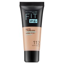 Maybelline Fit Me! Foundation Matte + Poreless 112 Soft Beige maquillaje líquido con efecto mate 30 ml