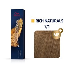 Wella Professionals Koleston Perfect Me+ Rich Naturals profesionální permanentní barva na vlasy 7/1 60 ml