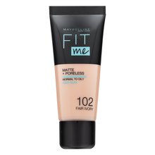 Maybelline Fit Me! Foundation Matte + Poreless 102 Fair Ivory tekutý make-up so zmatňujúcim účinkom 30 ml