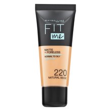 Maybelline Fit Me! Foundation Matte + Poreless 220 Natural Beige tekutý make-up so zmatňujúcim účinkom 30 ml