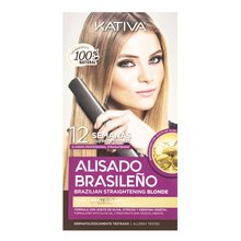 Kativa Brazilian Straightening Blonde Kit Set mit Keratin zur Glättung des Haares 225 ml