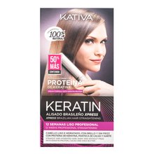 Kativa Protein Xpress Brazilian Hair Straightening Kit kit met keratine om het haar steil te maken