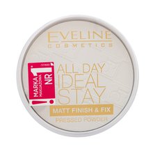 Eveline All Day Ideal Stay Matt Finish & Fix Pressed Powder - White transparens púder matt hatású 12 g