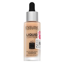 Eveline Liquid Control HD Mattifying Drops Foundation 015 Light Vanilla hosszan tartó make-up matt hatású 32 ml