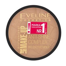 Eveline Anti-Shine Complex Pressed Powder 33 Golden Sand Puder für eine einheitliche und aufgehellte Gesichtshaut 14 g