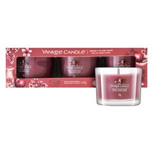 Yankee Candle Sweet Plum Sake вотивна свещ 3 x 37 g