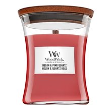 Woodwick Melon & Pink Quartz vela perfumada 275 g