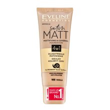 Eveline Satin Matt Mattifying & Covering Foundation 4in1 Flüssiges Make Up mit mattierender Wirkung 102 Vanilla 30 ml