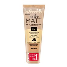 Eveline Satin Matt Mattifying & Covering Foundation 4in1 104 Beige folyékony make-up matt hatású 30 ml