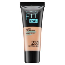 Maybelline Foundation Matte + Poreless 230 Natural Buff fondotinta liquido per l' unificazione della pelle e illuminazione 30 ml