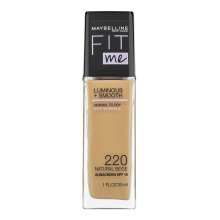 Maybelline Fit Me Luminous + Smooth Foundation 220 Natural Beige Flüssiges Make Up für eine einheitliche und aufgehellte Gesichtshaut 30 ml