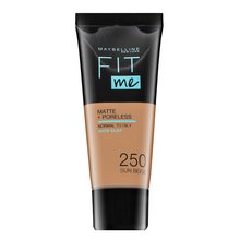 Maybelline Fit Me! Foundation Matte + Poreless течен фон дьо тен с матиращо действие 250 Sun Beige 30 ml