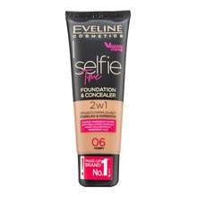 Eveline Selfie Time 2in1 Foundation & Concealer machiaj persistent 2în1 06 Honey 30 ml