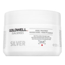 Goldwell Dualsenses Silver 60sec Treatment ernährende Maske mit Farbpigmenten für platinblondes und graues Haar 200 ml