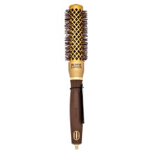 Olivia Garden Expert Blowout Shine Round Brush Wavy Bristles Gold & Brown 25 mm perie de păr