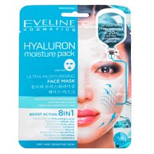 Eveline Hyaluron Moisture Pack Ultra Moisturising Face Mask 1 pcs Feuchtigkeitsspendende Tuchmaske für alle Hauttypen