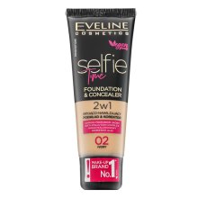 Eveline Selfie Time 2in1 Foundation & Concealer 02 Ivory machiaj persistent 2în1 30 ml