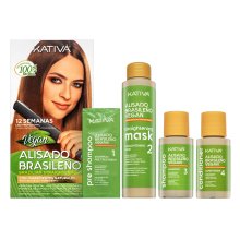 Kativa Brazilian Straightening Vegan Kit kit met keratine om het haar steil te maken 225 ml