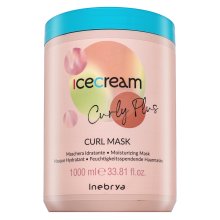 Inebrya Ice Cream Curly Plus Curl Mask erősítő maszk hajgöndörödés és rendezetlen hajszálak ellen 1000 ml