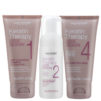 Alfaparf Milano Lisse Design Keratin Therapy sada pro nepoddajné vlasy 40 ml + 100 ml + 40 ml