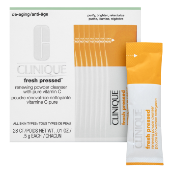 Clinique Fresh Pressed Renewing Powder Cleanser With Pure Vitamin C aufhellendes Serum mit Vitamin C gegen Hautalterung für eine einheitliche und aufgehellte Gesichtshaut 28x0,5 ml