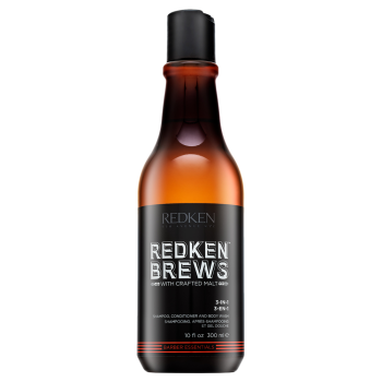 Redken Brews 3-in1 Shampoo šampon, kondicionér a sprchový gel pro všechny typy vlasů 300 ml