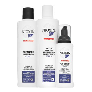 Nioxin System 6 Loyalty Kit készlet festett, vegyileg kezelt és szőkített hajra 300 ml + 300 ml + 100 ml