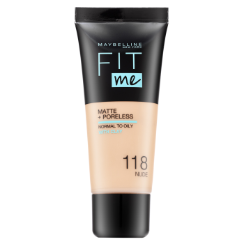 Maybelline Fit Me! Foundation Matte + Poreless tekutý make-up s matujícím účinkem 118 Nude 30 ml