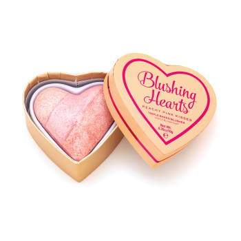 I Heart Revolution Blushing Hearts Triple Baked Blusher pudrowy róż Peachy Pink Kisses 10 g