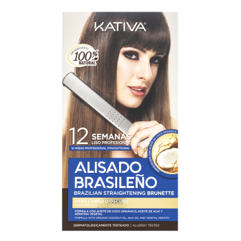 Kativa Brazilian Straightening Brunette Kit sada s keratinem pro narovnání vlasů 225 ml