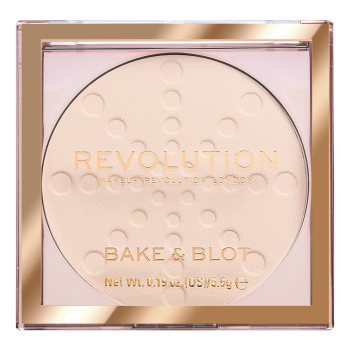 Makeup Revolution Bake & Blot Compact Powder pudră pentru o piele luminoasă și uniformă Translucent 5,5 g