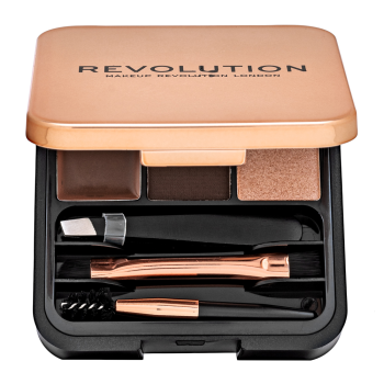 Makeup Revolution Brow Sculpt Kit Palette zum schminken der Augenbrauen Dark