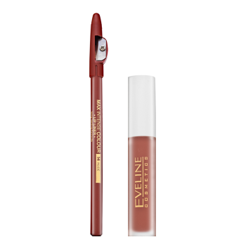 Eveline OH! My Velvet Lips Matt Lip Kit sada na pery pre matný efekt 12 Praline Eclair 4,5 ml