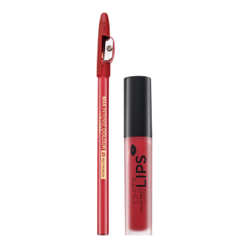 Eveline OH! My Velvet Lips Matt Lip Kit sada na pery pre matný efekt 05 Red Passion 4,5 ml