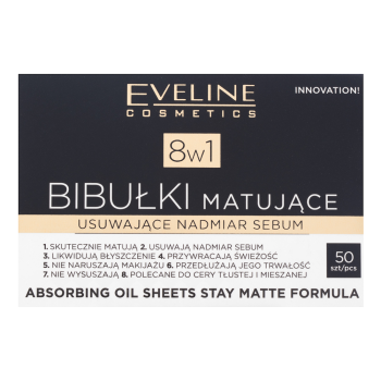 Eveline Absorbing Oil Sheets Stay Matte Formula 50 pcs voor de vette huid