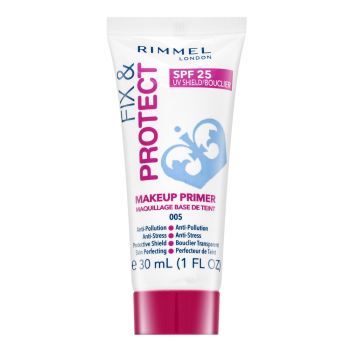 Rimmel London Fix & Protect SPF25 Makeup Primer baza z ujednolicającą i rozjaśniającą skórę formułą 005 30 ml
