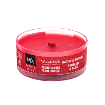 Woodwick Radish & Rhubarb scented candle 31 g