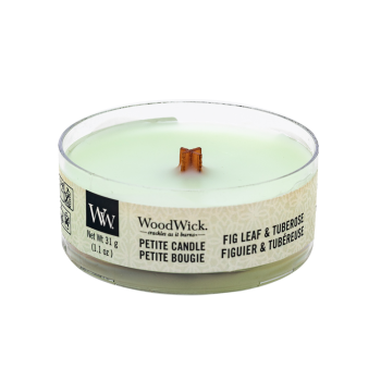 Woodwick Fig Leaf & Tuberose scented candle 31 g