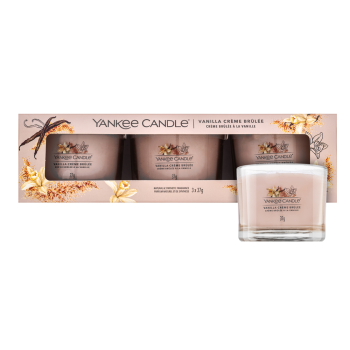 Yankee Candle Vanilla Creme Brulee candela votiva 3 x 37 g
