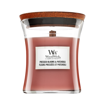 Woodwick Pressed Blooms & Patchouli lumânare parfumată 85 g