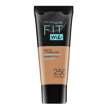 Maybelline Fit Me! Foundation Matte + Poreless tekutý make-up s matujícím účinkem 250 Sun Beige 30 ml
