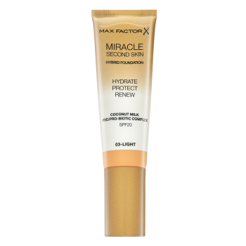 Max Factor Miracle Second Skin Hybrid Foundation SPF20 dugotrajna šminka s hidratantnim učinkom 03 Light 30 ml